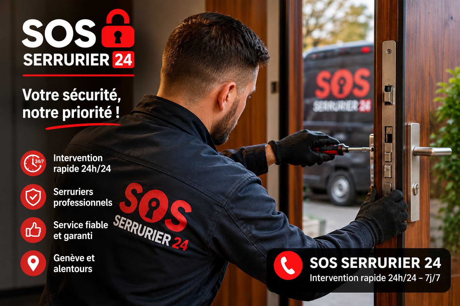 sos serrurier 24 - dépannage serrurier 24/7 - canton de genève